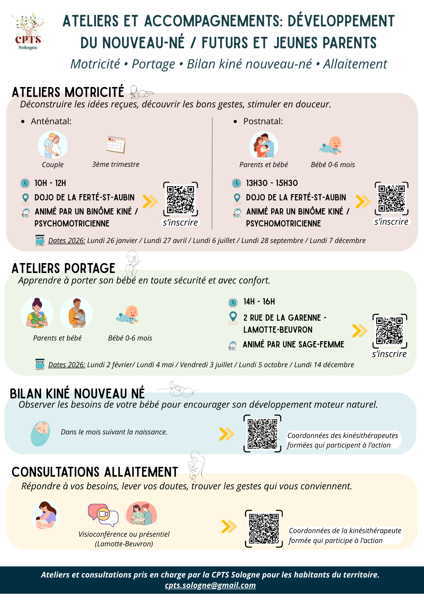 Atelier motricite portage allaitement 2026