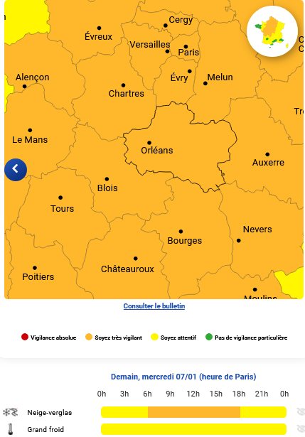 Vigilance orange neige verglas 26 01 06