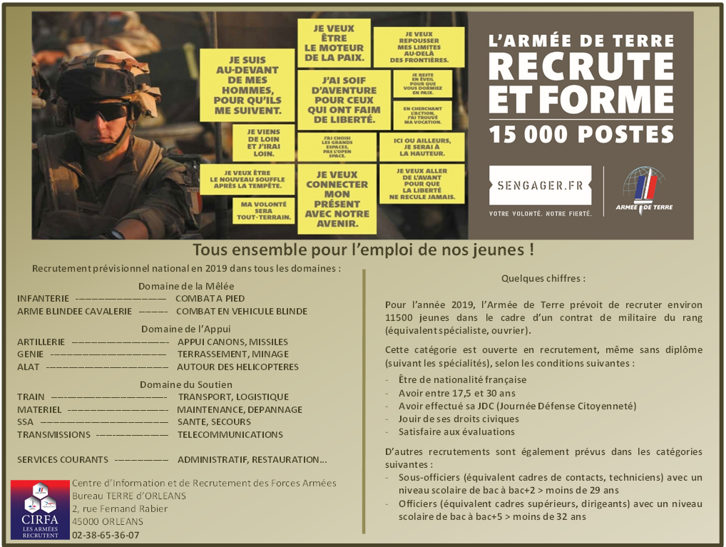 Armee terre recrute 2018