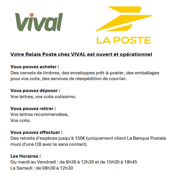 Ouverture La Poste Vival 04 2025