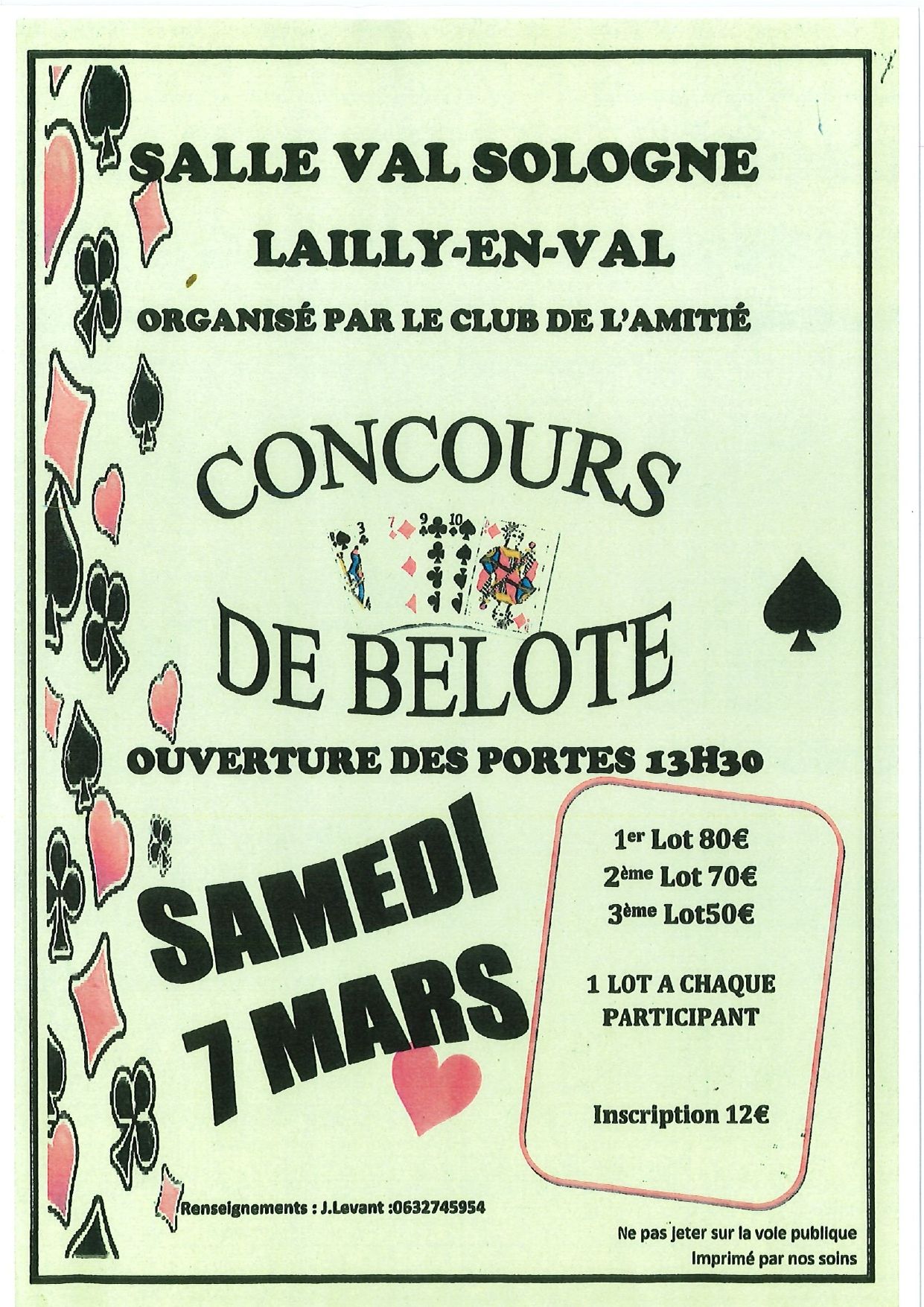 Concours de belote Club de lAmiti Lailly 07 03 26
