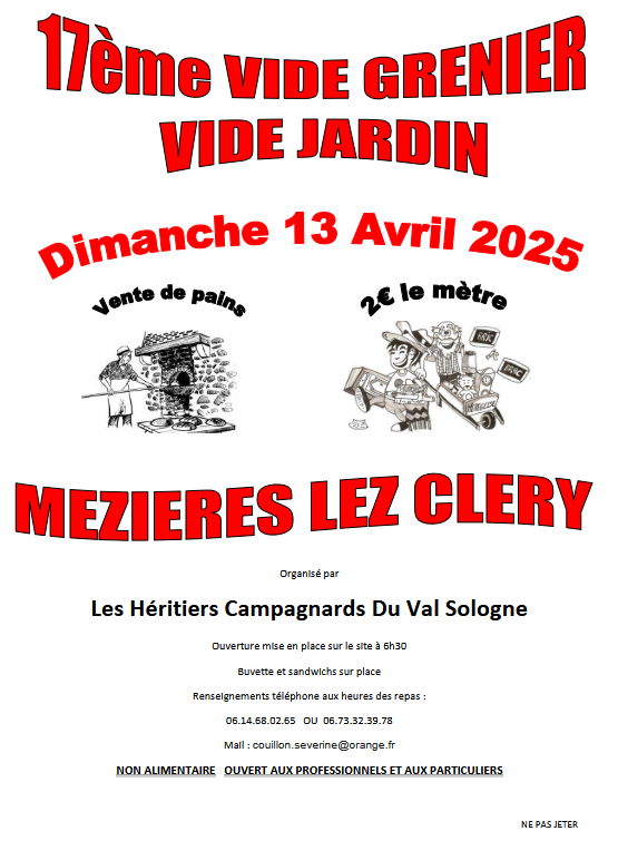 Vide grenier des hritiers campagnards 13 04 2025
