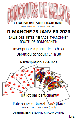 Concours belote Chaumont 26 01 25