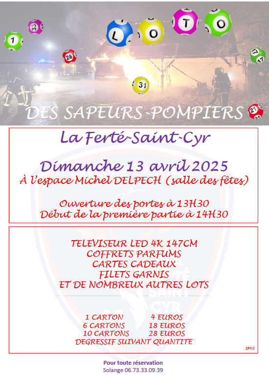 Loto pompiers LFSC 13 04 25