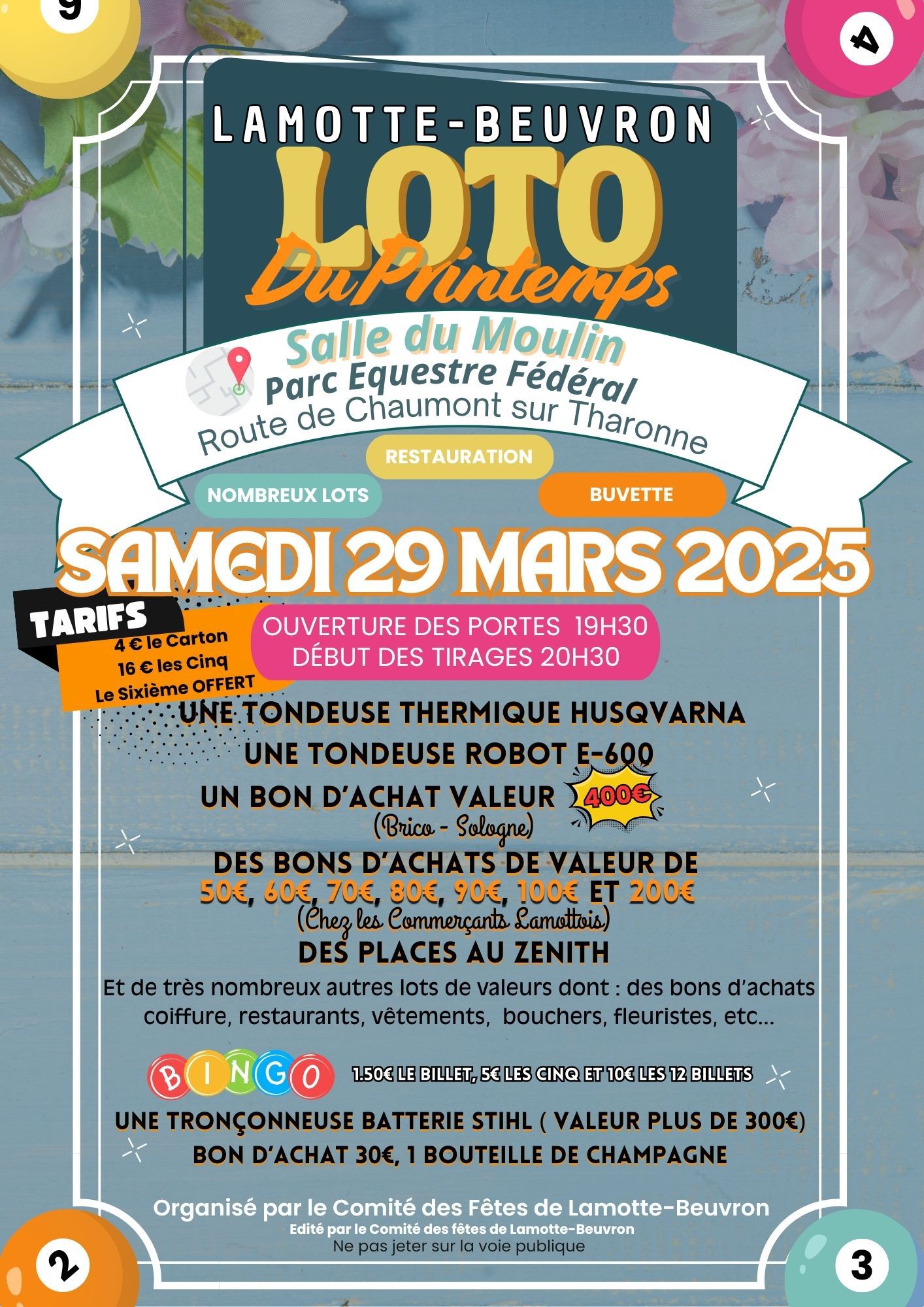 Loto comite des fetes 29 03 25