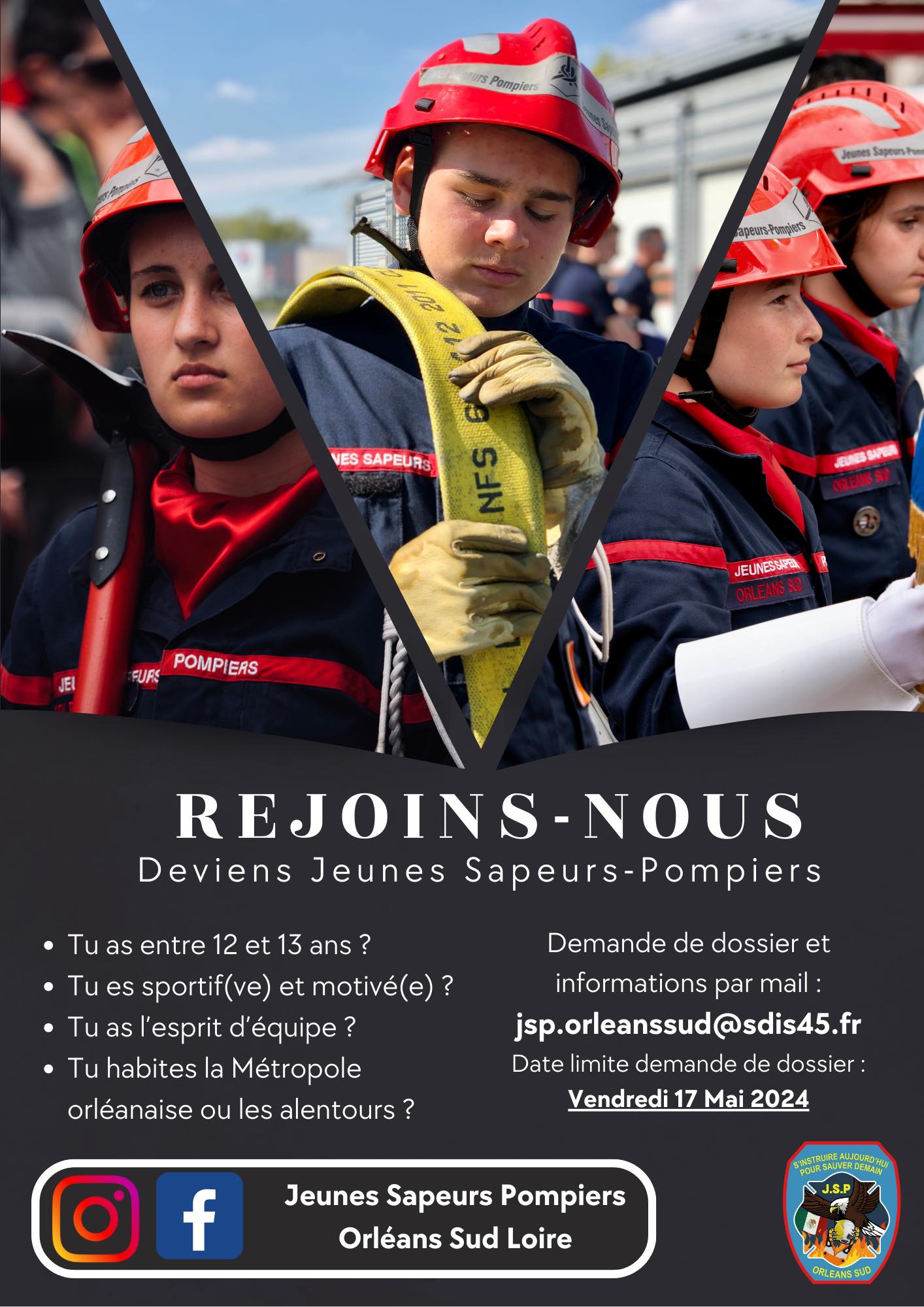 Recrutement pompiers JSP 2024