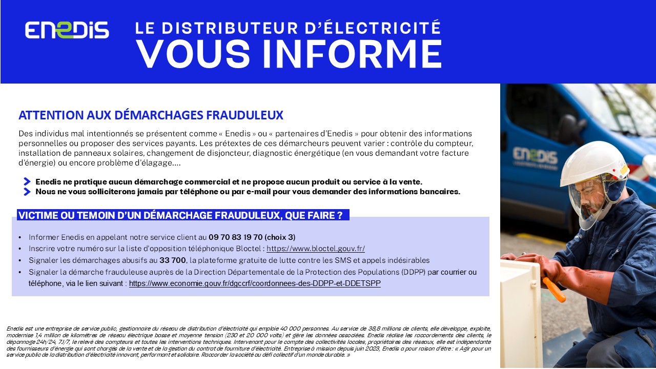 Alerte Enedis dmarchage abusif DR
