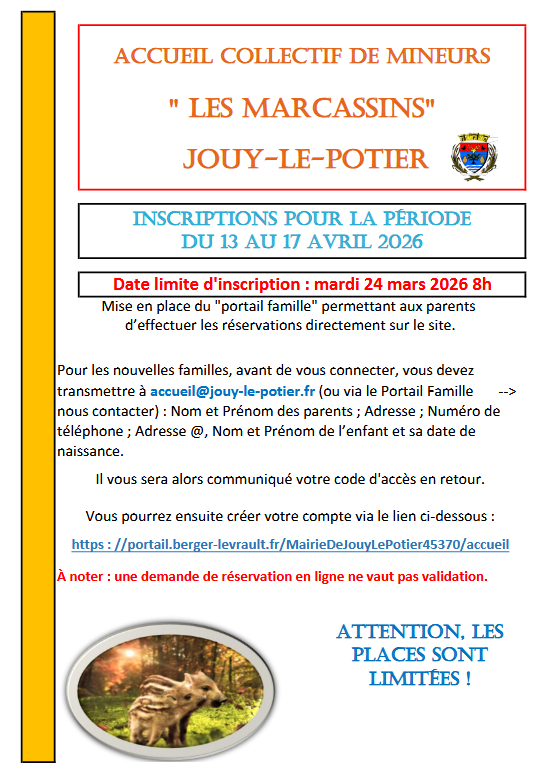 Centre loisirs vacances avril 26