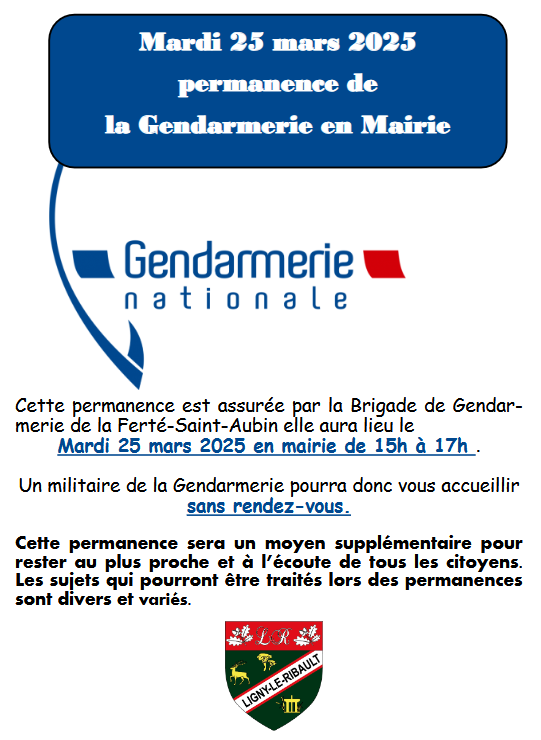 Permanence Gendarmerie 25 03 25