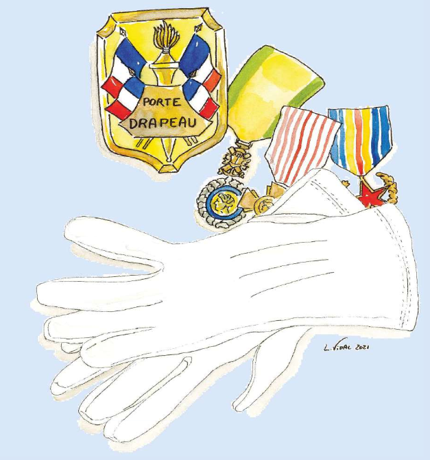 Medaille gant Porte drapeau