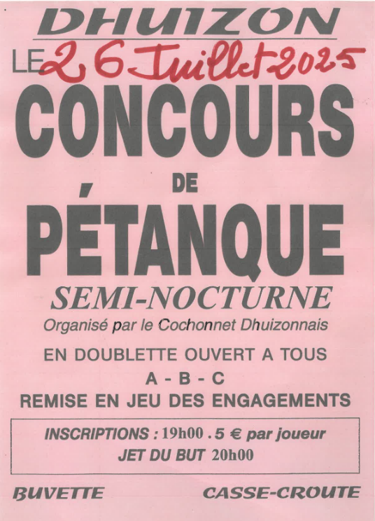 Concours petanque Dhuizon 27 07 25