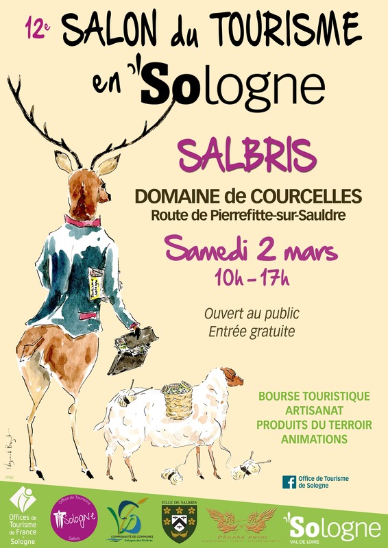 Affiche 12e SALON du TOURISME en SOLOGNE SALBRIS Domaine de Courcelles Samedi 2 mars 2024 web